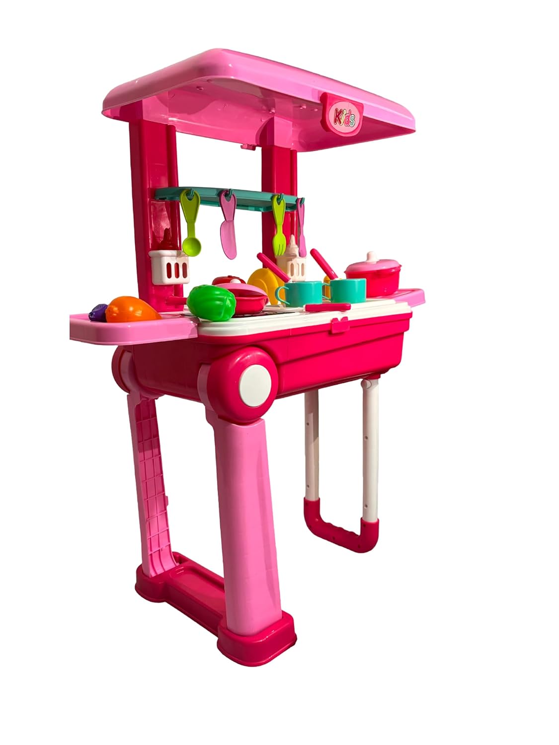 Little Chef 3-in-1 Kitchen Toy Set – Pretend Cooking Play Kit with Trolley Suitcase, Lights & Sounds for Kids