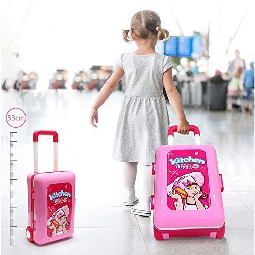 Little Chef 3-in-1 Kitchen Toy Set – Pretend Cooking Play Kit with Trolley Suitcase, Lights & Sounds for Kids