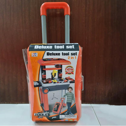 Delux Tool Set/Premium Tool Set Construction Role Play Toys with Extended Handle Carrying Case & Accessories/Delux Little Luggage Tool Set for 3+ Years Girls and Boys.